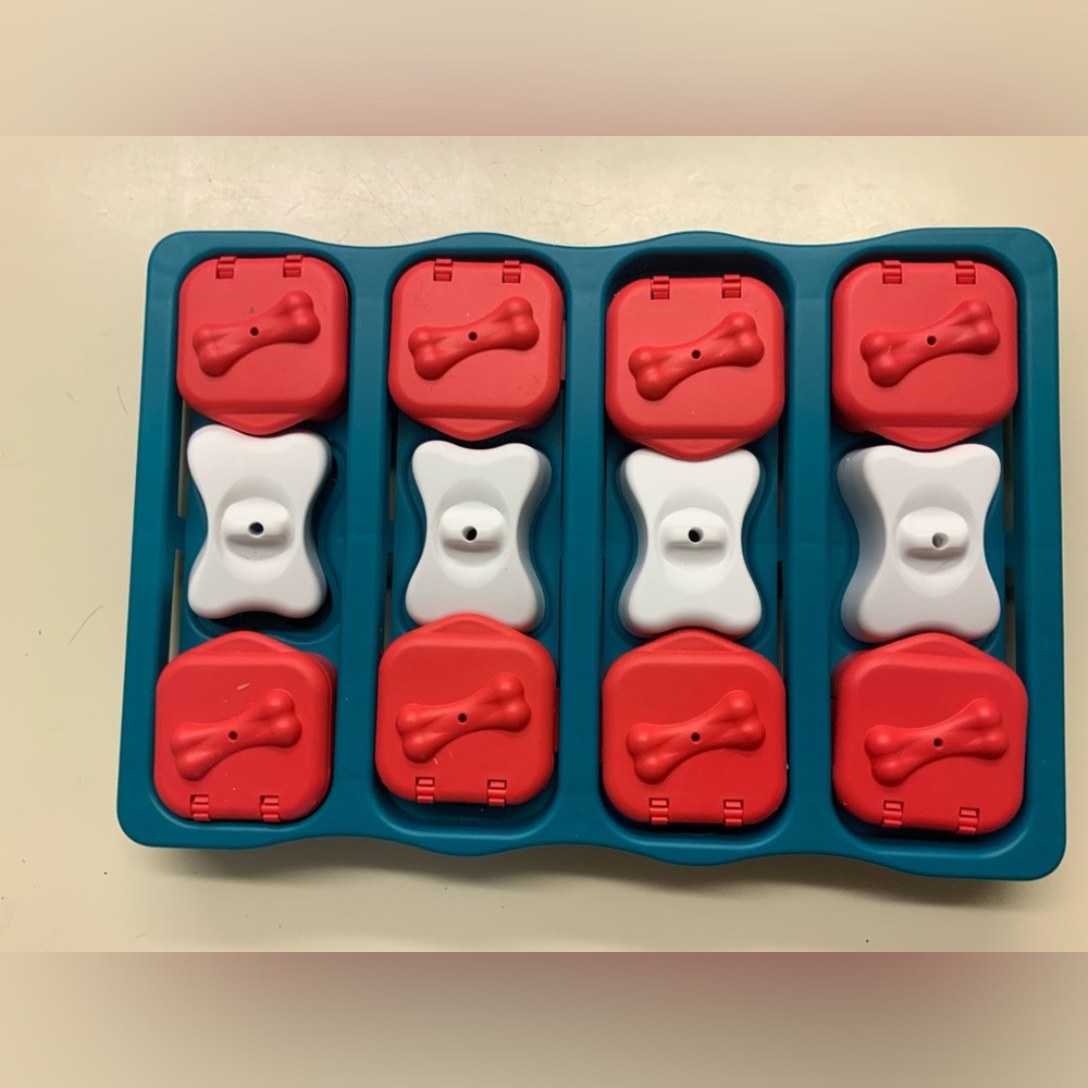 Outward Hound Interactive Dog Puzzle Brick Treat Flip Lid Enrichment Busy Toy